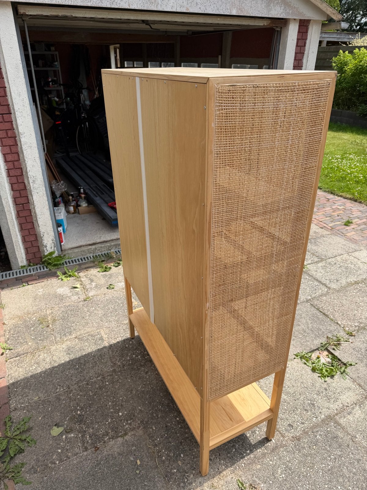 KARWEI wandkast 2-deurs Alexia naturel webbing 160x100x40, Ophalen, Gebruikt