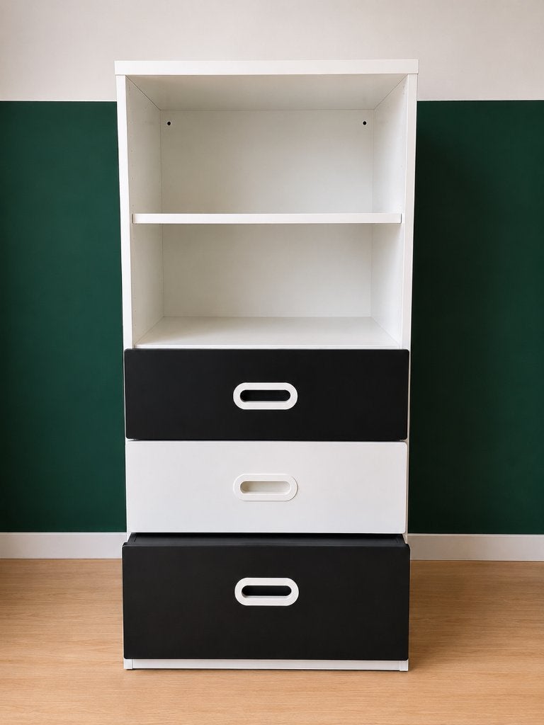 IKEA SMstad Hoogslaper met kast en lades, Ophalen, Hoogslaper, Eenpersoons, 200 cm