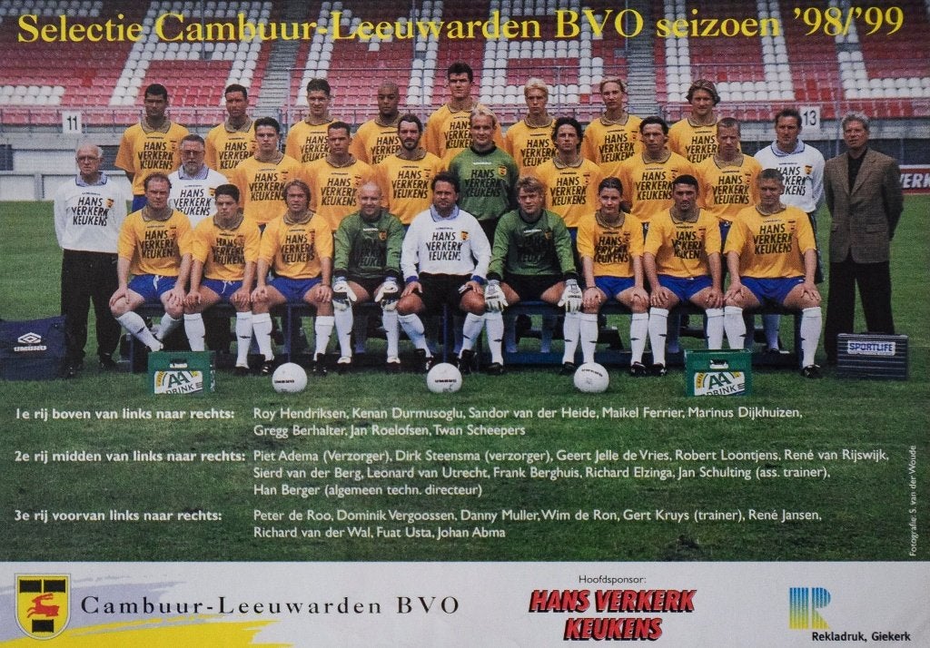 Elftalkaart Cambuur 98-99, Verzenden, Zo goed als nieuw, Buitenlandse clubs, Spelerskaart