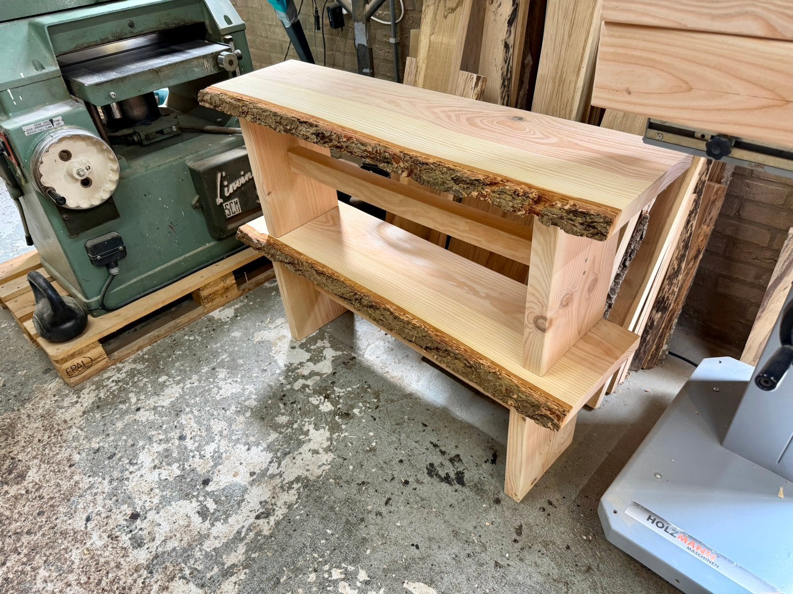 Nieuw boomstam tuinbankje - 120cm, Ophalen, Nieuw, Hout
