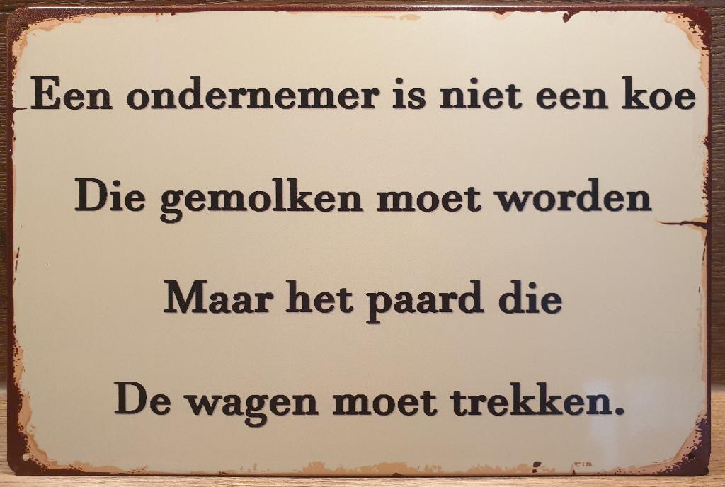 Ondernemer niet een koe reclamebord van metaal wandbord deco