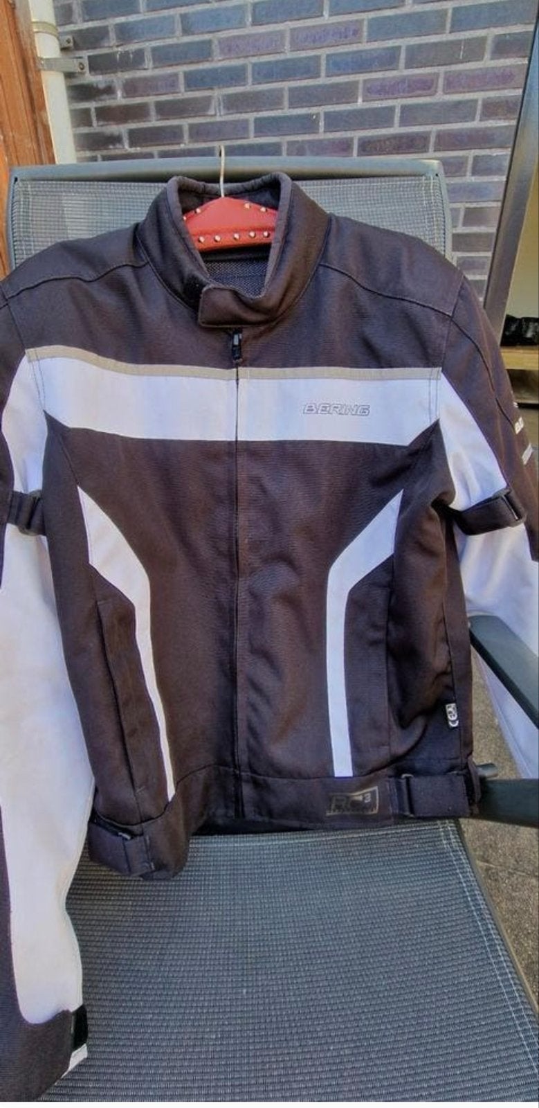 Bering motorjas textiel zwart/wit, Ophalen of Verzenden, Tweedehands, Dames, Jas | textiel