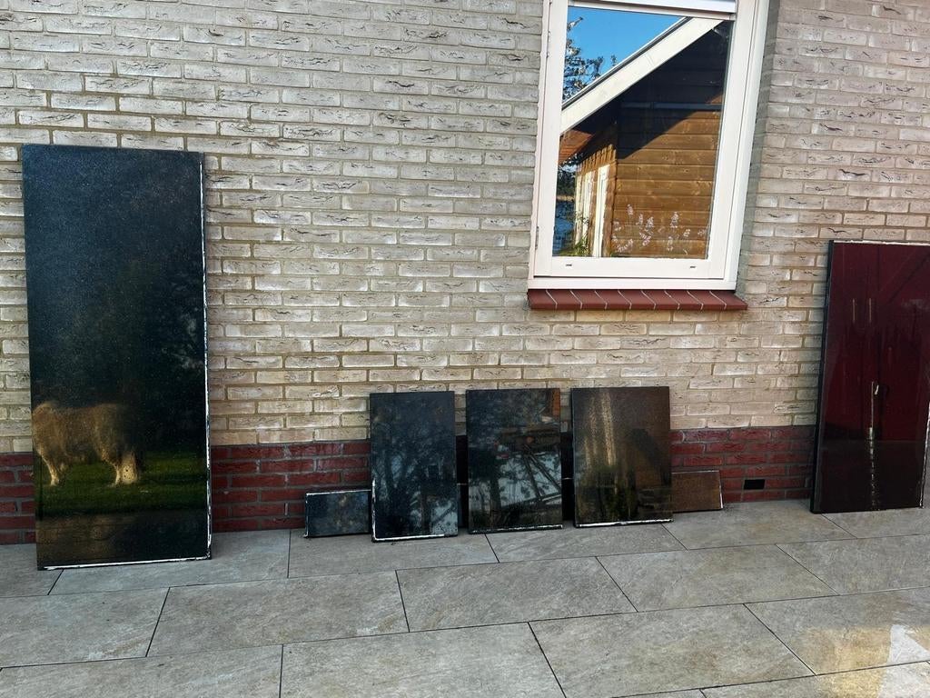 6 zwarte graniete keukenbladen voor buitenkeuken, Ophalen, Gebruikt, 50 tot 100 cm, Minder dan 100 cm