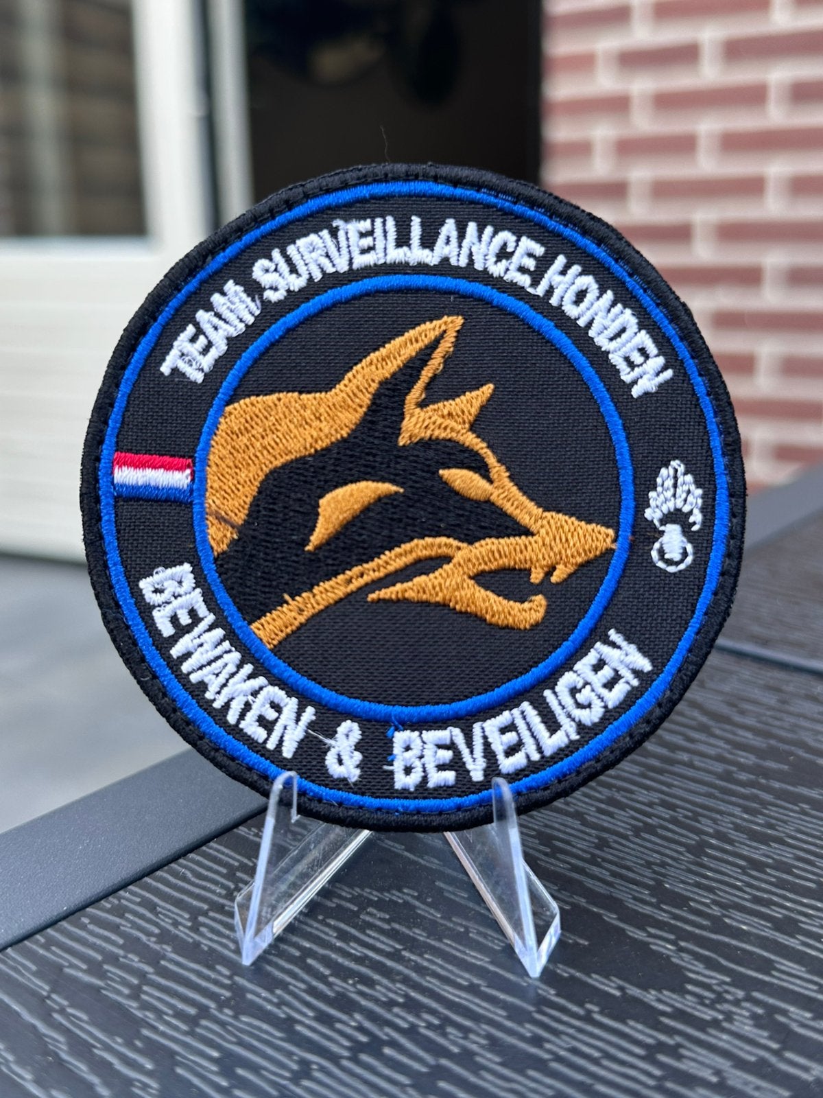 KMar Team Surveillance Honden Patch Klittenband, Verzamelen, Ophalen of Verzenden, Marechaussee, Nederland, Embleem of Badge