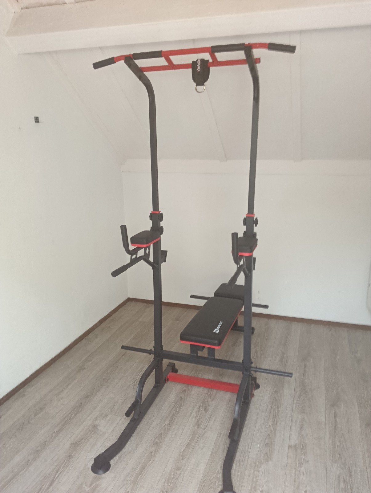 Hop-Sport HS-2015K Krachtstation Power Tower met Bank, Ophalen, Fitnessbank