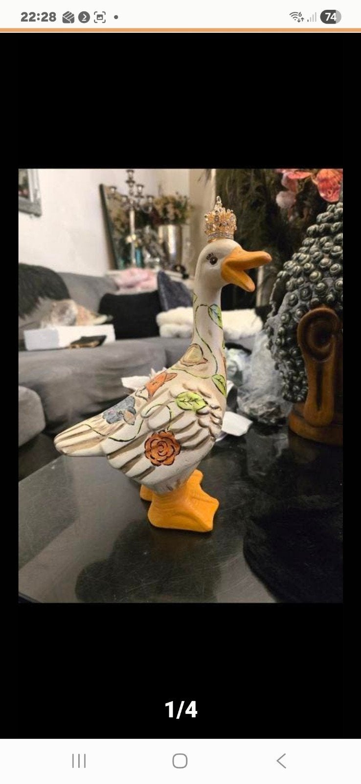 Leuk decoratief eendenbeeldje met een kroon., Verzamelen, Beelden en Beeldjes, Ophalen of Verzenden, Nieuw, Dier
