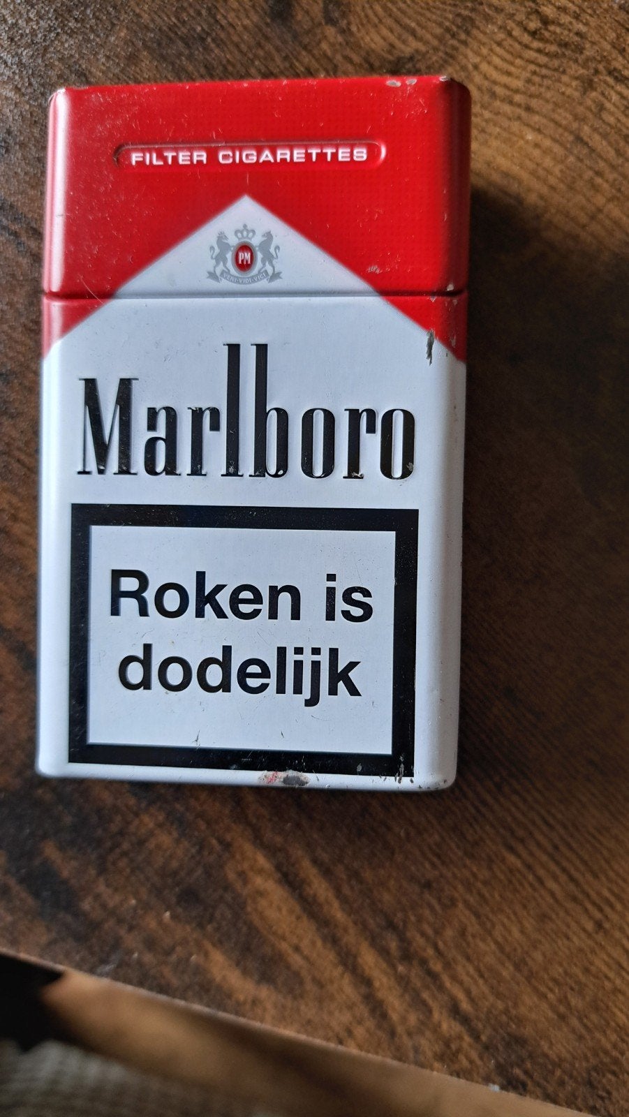 Vintage Marlboro Tabaksdoosje - Roken is dodelijk, Verzamelen, Ophalen, Gebruikt, Tabaksdoos of Verpakking