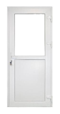 Kunststof Buitendeur 1/2glas Buiten B110 H210cm Wit