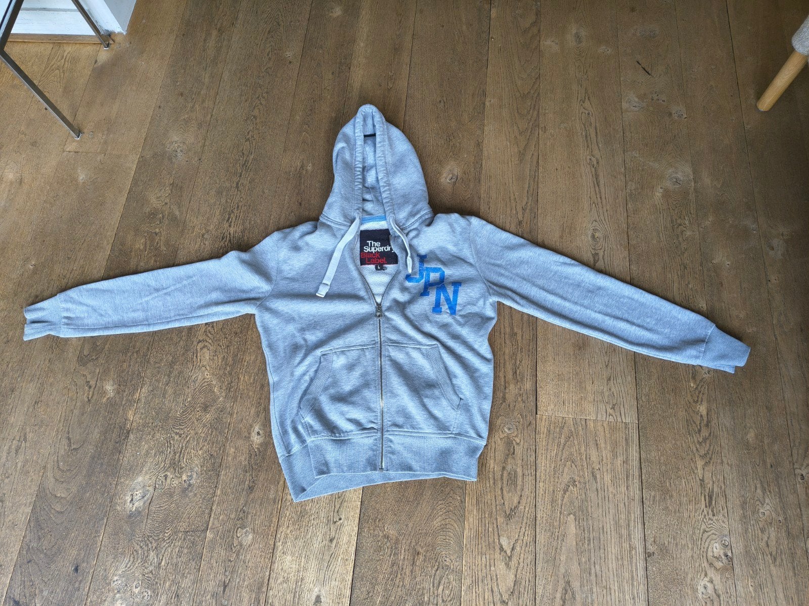 Superdry The Superdry Black Label Hoodie Maat L, Kleding | Heren, Maat 52/54 (L), Ophalen of Verzenden, Grijs, Gedragen