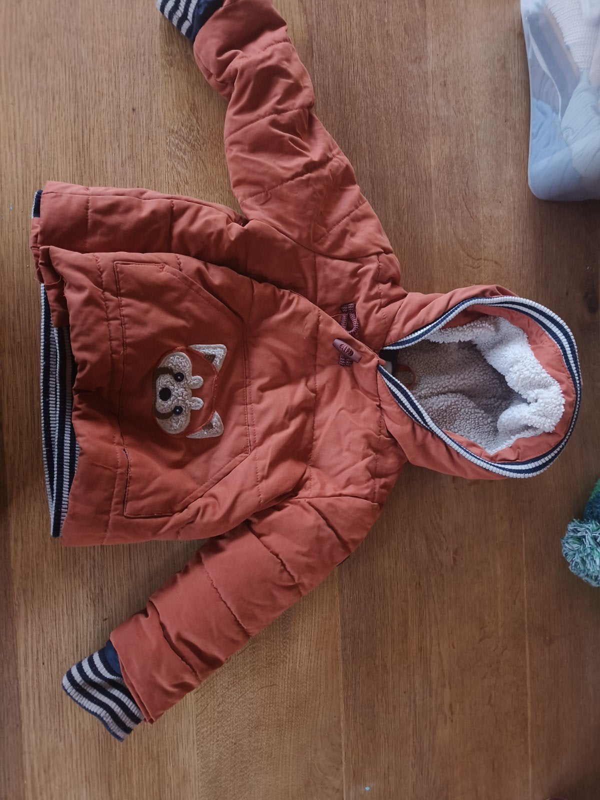 Winterjas maat 80 met schattige vos applicatie, Ophalen, Gebruikt, Jongetje of Meisje, Jasje