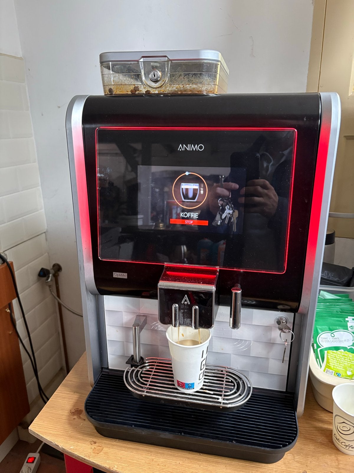 Animo OptiMe 12 Koffiemachine - Professioneel en Compleet, Ophalen, Gebruikt, 10 kopjes of meer, Koffiemachine