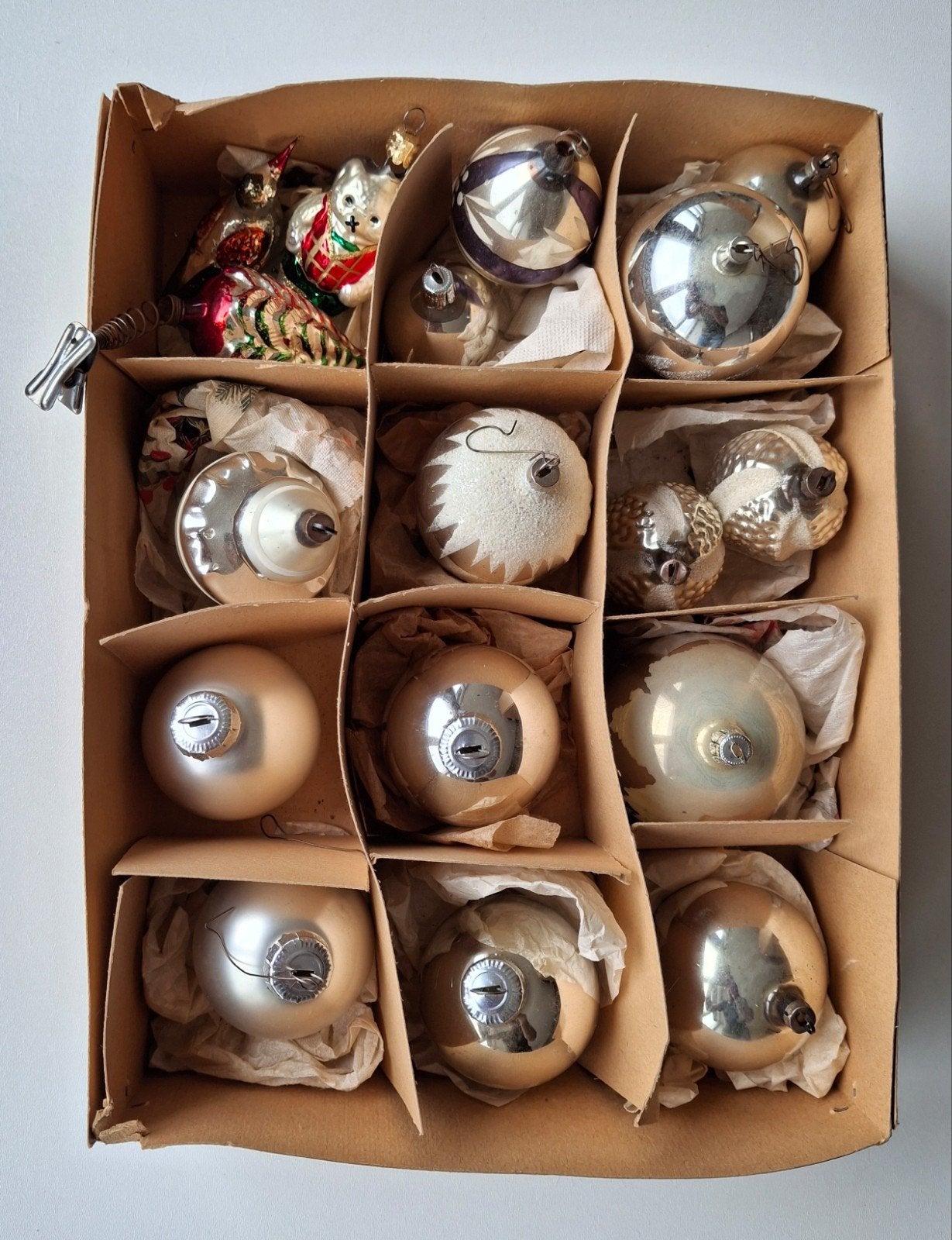DIVERSE OUDE VINTAGE GLAZEN KERSTBALLEN, Ophalen of Verzenden, Gebruikt