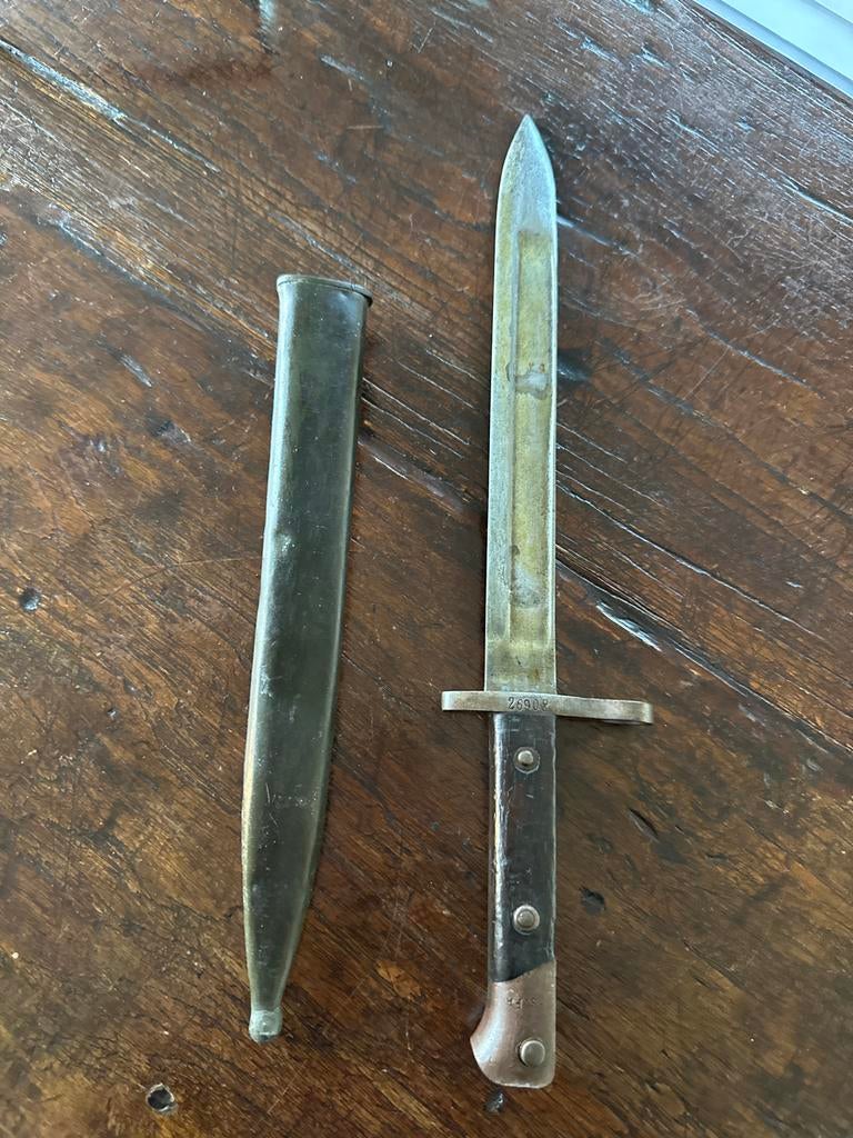 Bajonet FA 18. (Turkse Mauser). M1935, Ophalen, Landmacht, Overige gebieden, Mes of Dolk