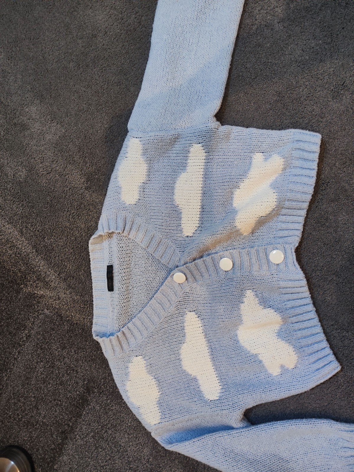 Shein gebreid vestje met wolkenprint - Maat M, Kleding | Dames, Truien en Vesten, Maat 38/40 (M), Blauw, Ophalen of Verzenden