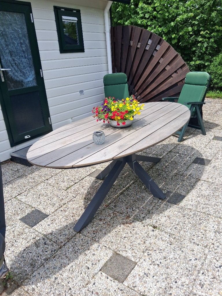 Terras tafel, Ophalen, Zo goed als nieuw, Ovaal, Kunststof