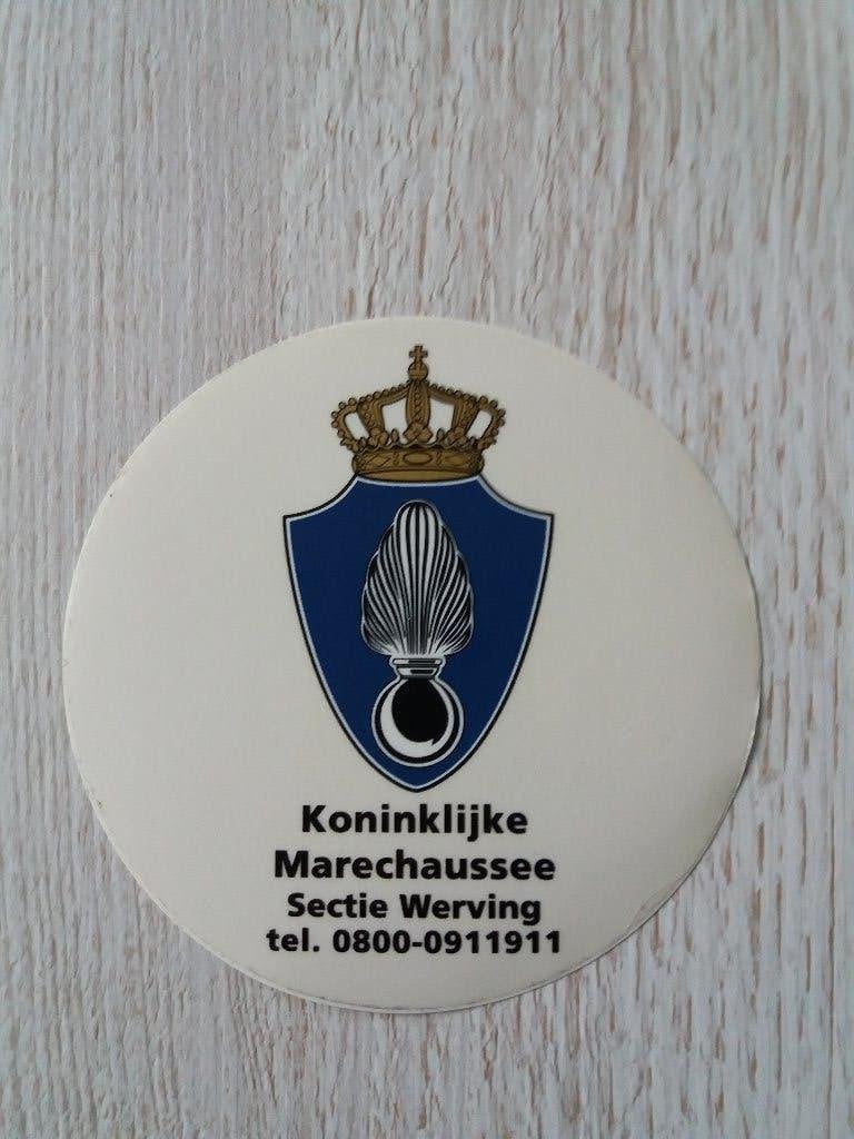 sticker Koninklijke Marechaussee  Sectie Werving, Verzamelen, Ophalen of Verzenden, Zo goed als nieuw, Bedrijf of Vereniging