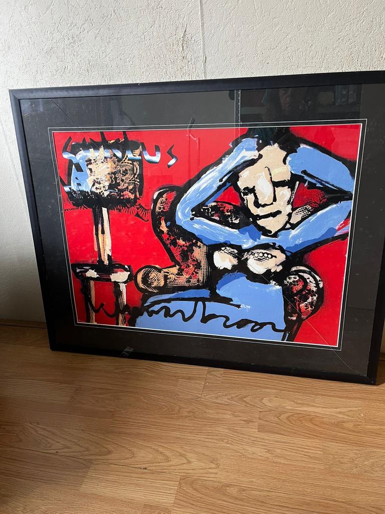 Bieden Goklustig van Herman Brood - 89x71 cm met certificaat, Ophalen