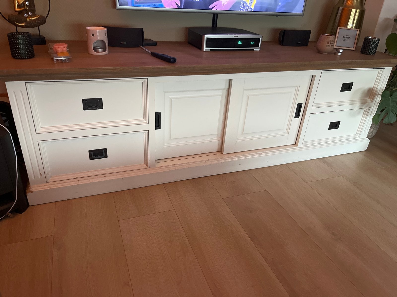Landelijk TV-meubel met opbergruimte, Huis en Inrichting, Ophalen, Gebruikt, 150 tot 200 cm, Minder dan 100 cm