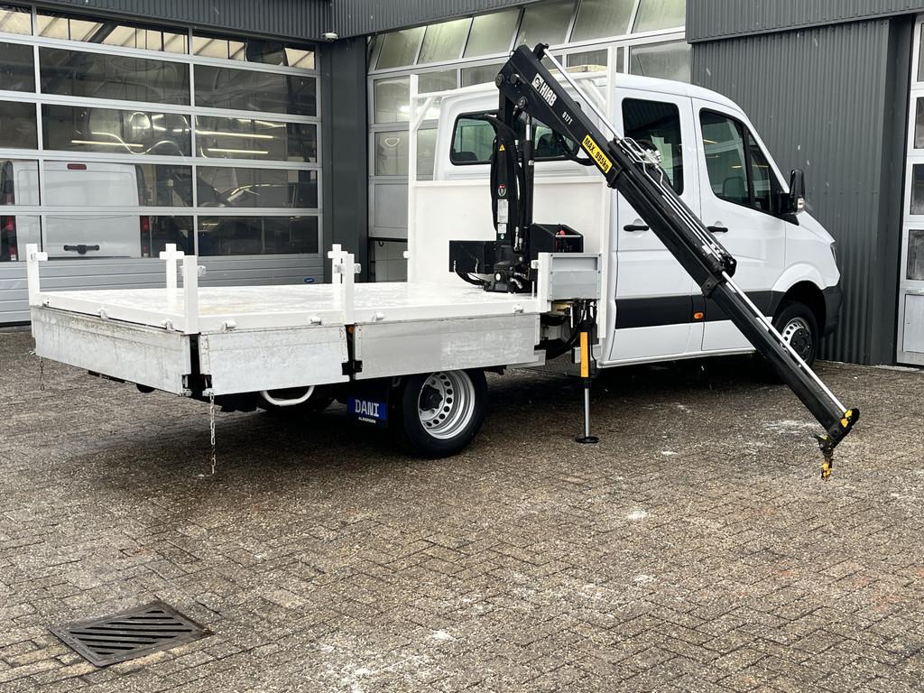 Mercedes-Benz Sprinter 513 cdi 130pk DC Laadkraan Hiab 017T, Stof, Gebruikt, 4 cilinders, Wit