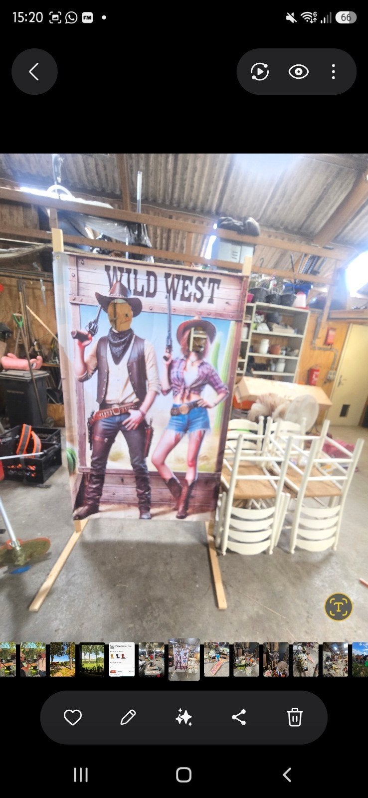 Wild West Selfie Frame - Foto Frame Net Western Look, Ophalen, Zo goed als nieuw, Feestartikel, Overige