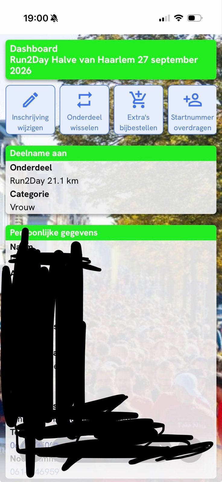 Ticket halve marathon haarlem, Eén persoon, Oktober
