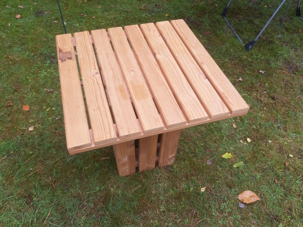 apart handgemaakt houten tafeltje - salontafel / bijzettafel, Ophalen, Gebruikt, 50 tot 100 cm, Vierkant