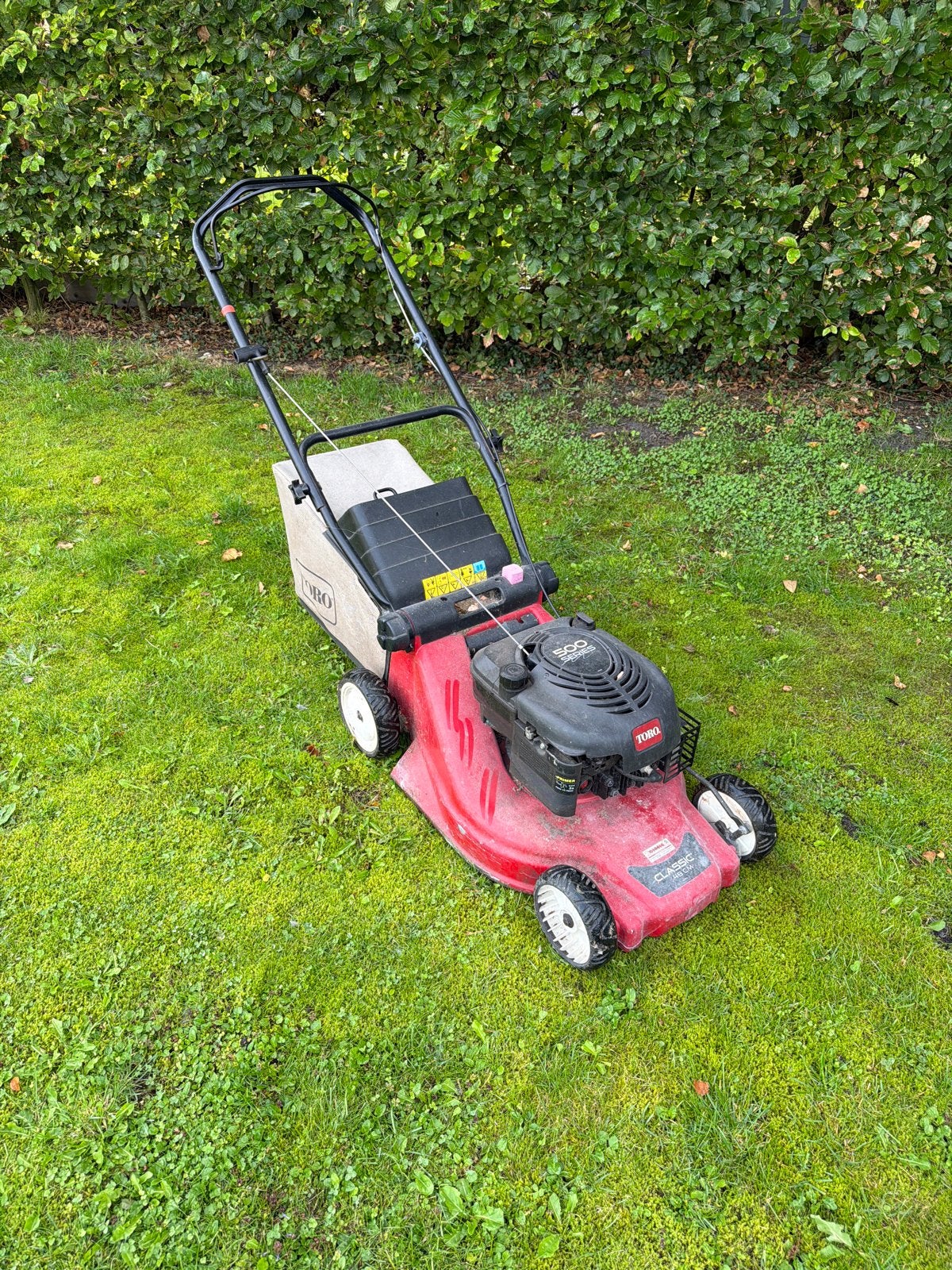 Toro Classic 48 cm Benzine Grasmaaier met Opvangzak, Ophalen, Cirkelmaaier, Gebruikt, 40 t/m 49 cm
