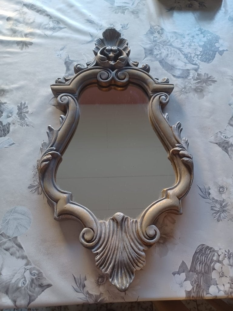 Vintage barok kuifspiegel 50 cm, Huis en Inrichting, Verzenden, Zo goed als nieuw, Minder dan 100 cm, Overige vormen