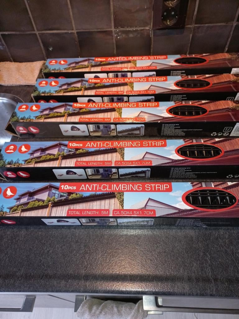 Anti-klimstrips voor beveiliging (10 stuks, 5m totaal), Ophalen