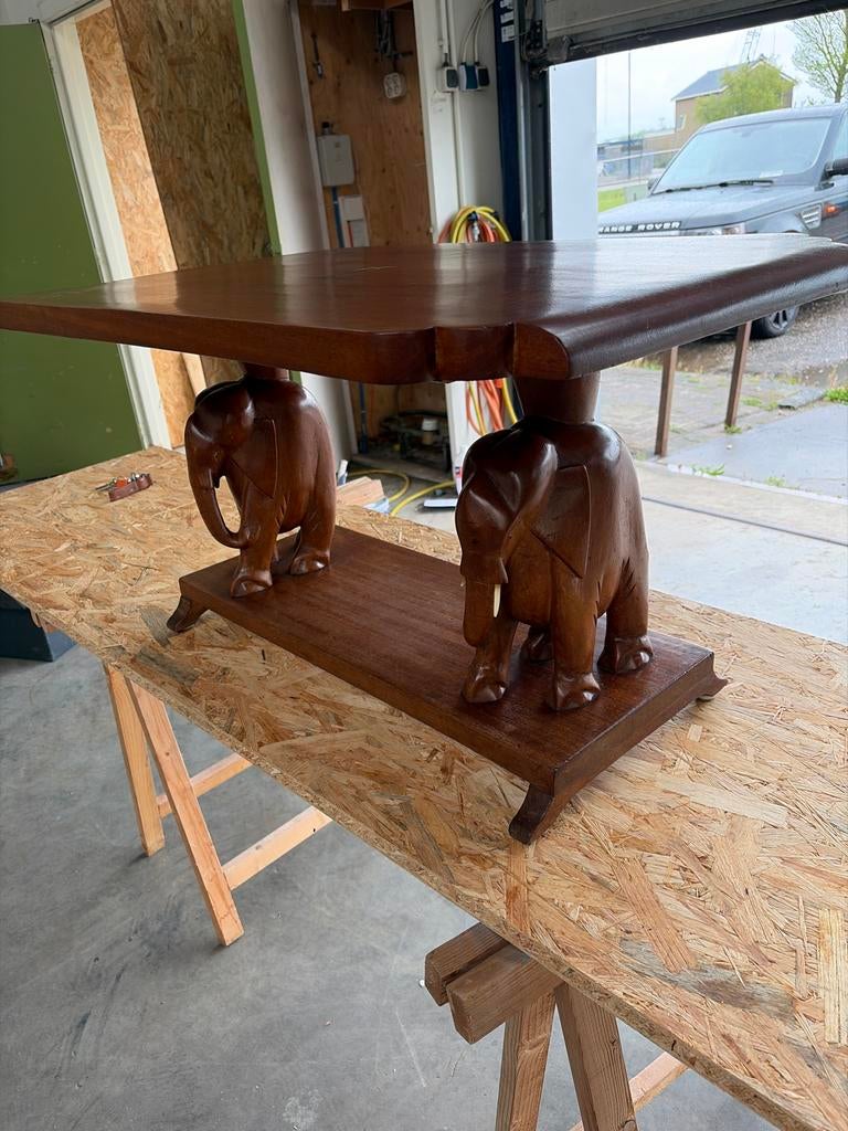 Unieke bijzettafel met olifantenvoeten, Antiek en Kunst, Ophalen of Verzenden