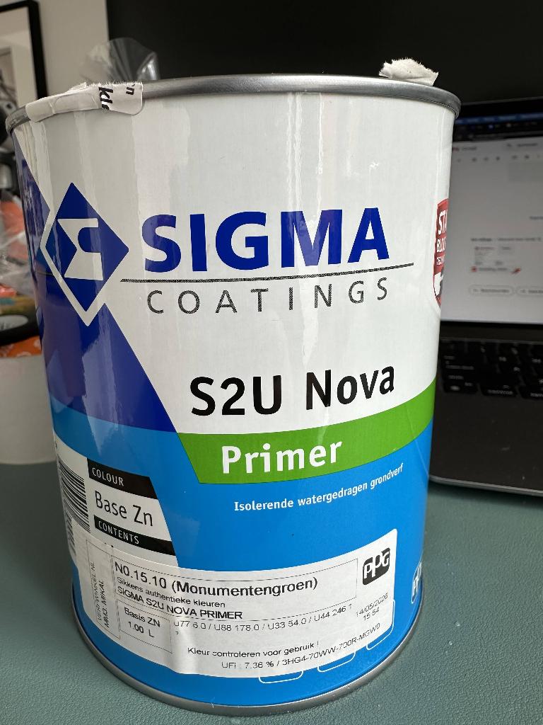 Sigma grondverf monumentengroen 1L, Ophalen, Nieuw, Verf, Minder dan 5 liter