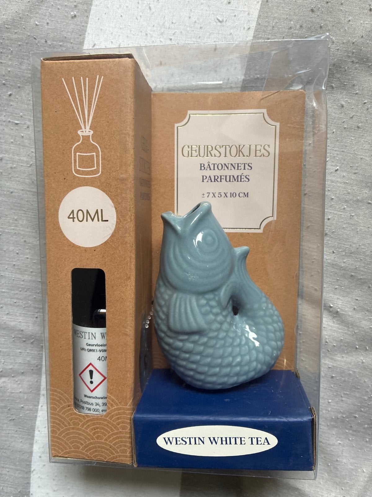 Westin White Tea Geurstokjes met Vis Houder - 40ML, Blauw, Nieuw, Ophalen of Verzenden, Modern