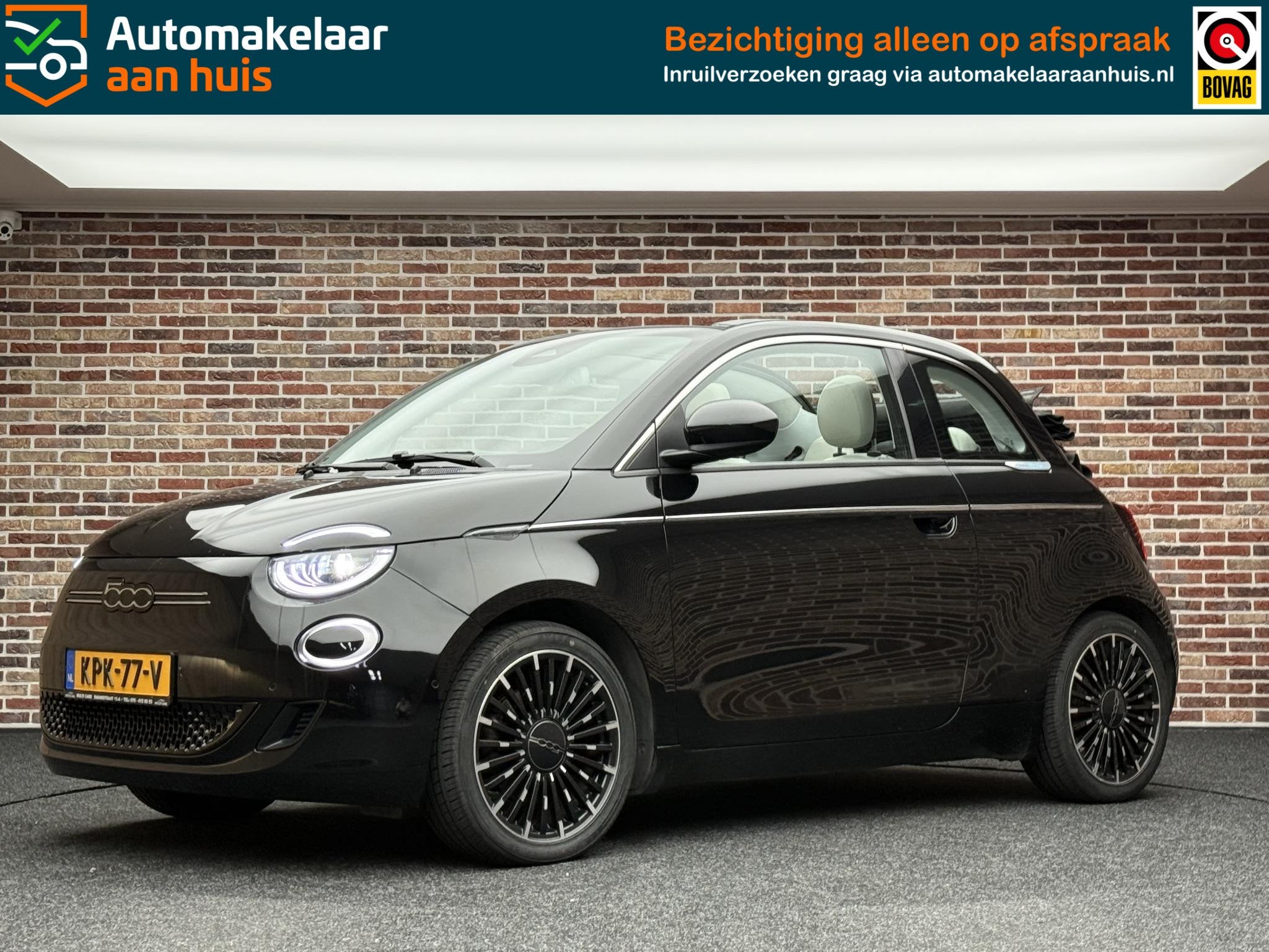 Fiat 500 C RED 42 kWh Cabrio Elektrisch, Auto's, Stof, Gebruikt, Cabriolet, 4 stoelen