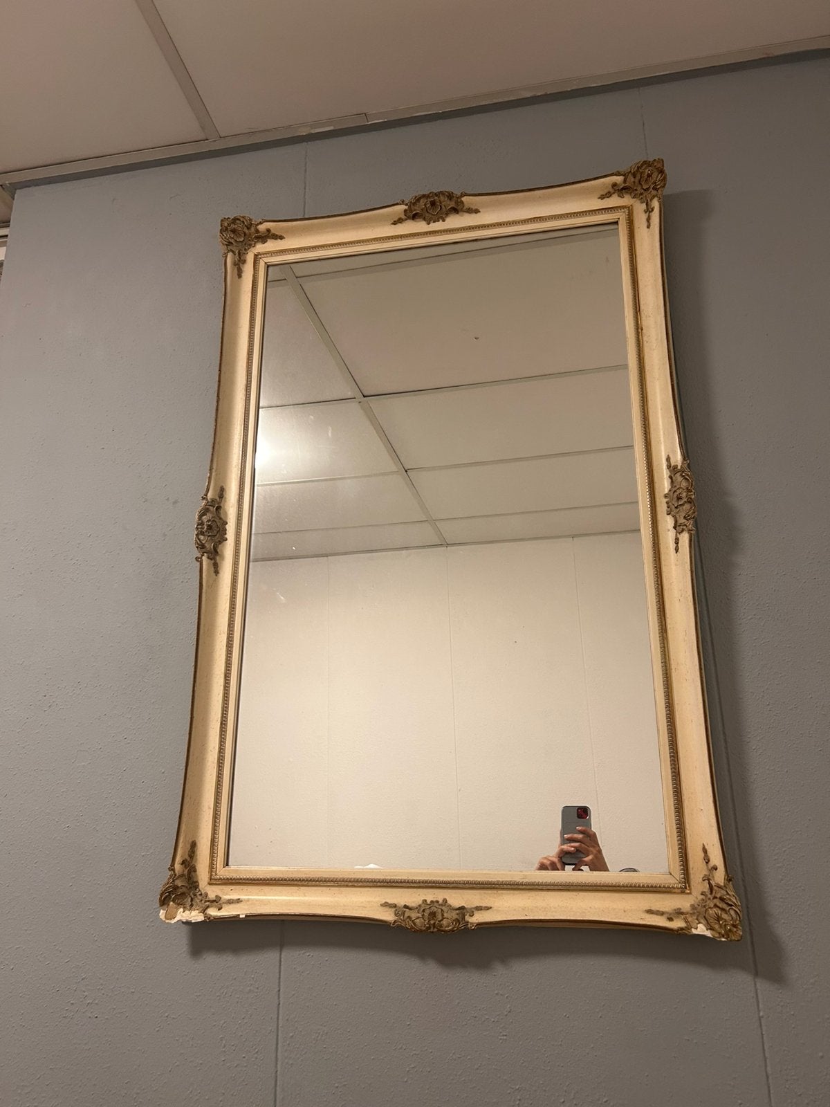 Vintage spiegel, Huis en Inrichting, Woonaccessoires | Spiegels, Ophalen, Minder dan 50 cm, Zo goed als nieuw, Minder dan 100 cm