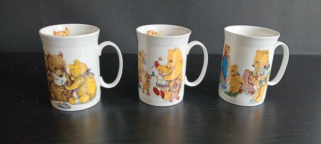 Set van 3 vintage Engelse mokken van het merk Lascelles., Zo goed als nieuw, Overige stijlen, Aardewerk, Mok