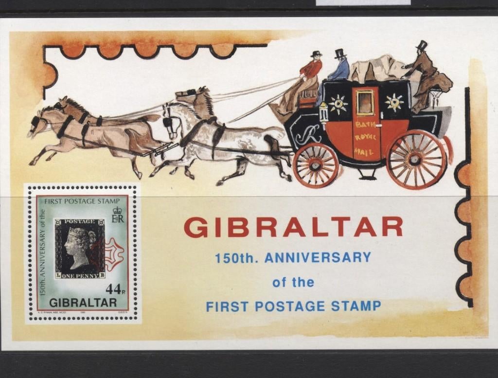 Gibraltar- 1990- blok = motief Paarden, Ophalen of Verzenden, Overige landen, Postfris