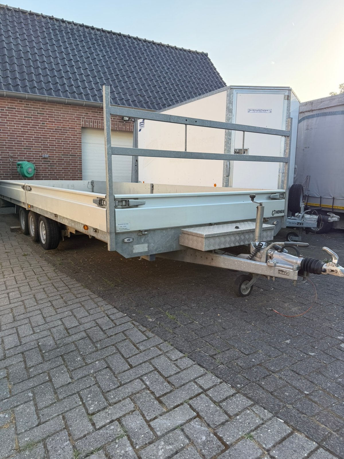 Henra Plateauwagen 6x2,20m 3 asser 3,5 ton sledes, Auto diversen, Aanhangers en Bagagewagens, Ophalen, Gebruikt