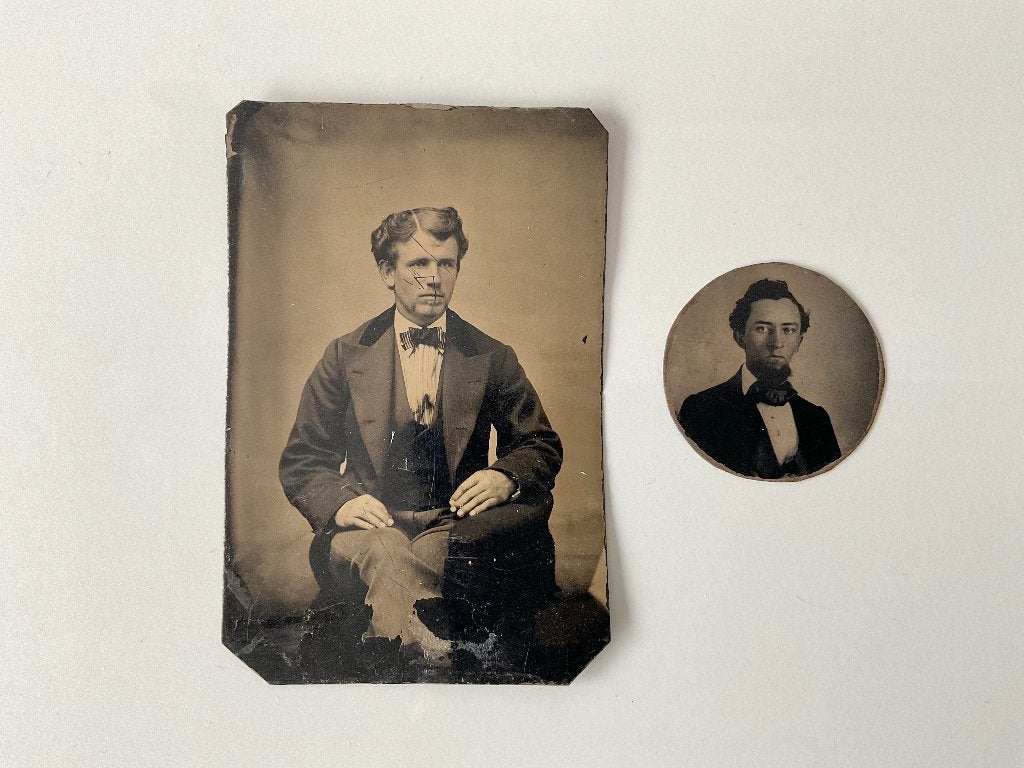 Tintype - 2 portretten uit de 19de eeuw, Ophalen of Verzenden