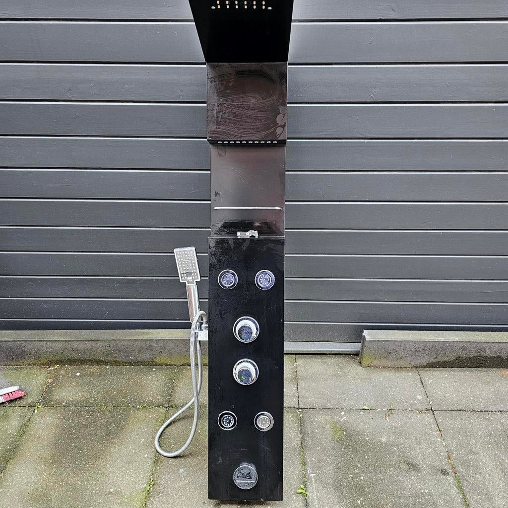 Zwarte Douchepaneel met Regendouche en Handdouche, Ophalen of Verzenden, Gebruikt, Douche