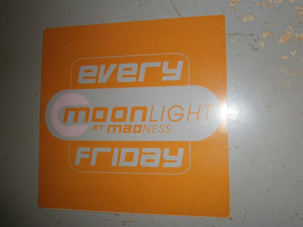 Moonlight at Madness. club Madness Amsterdam. ca. 1999 Flyer, Verzamelen, Ophalen, A4 of kleiner, Vierkant, Zo goed als nieuw