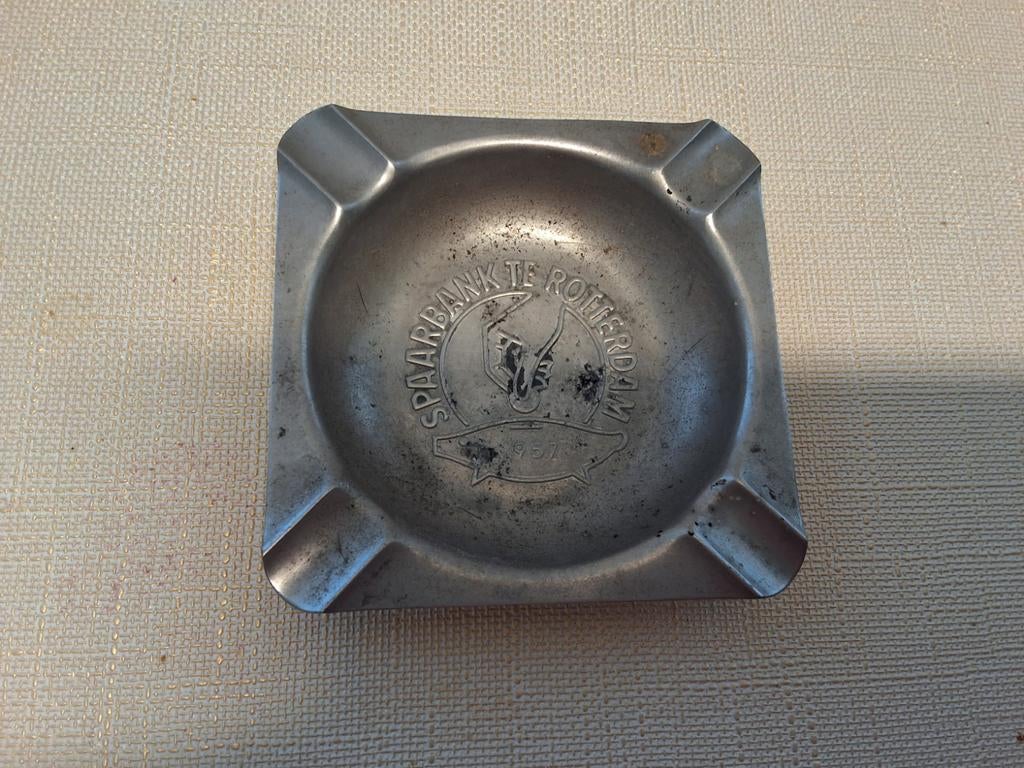 Vintage asbak Spaarbank Rotterdam 1957 - Verzamelaarsitem, Verzamelen, Ophalen of Verzenden, Gebruikt