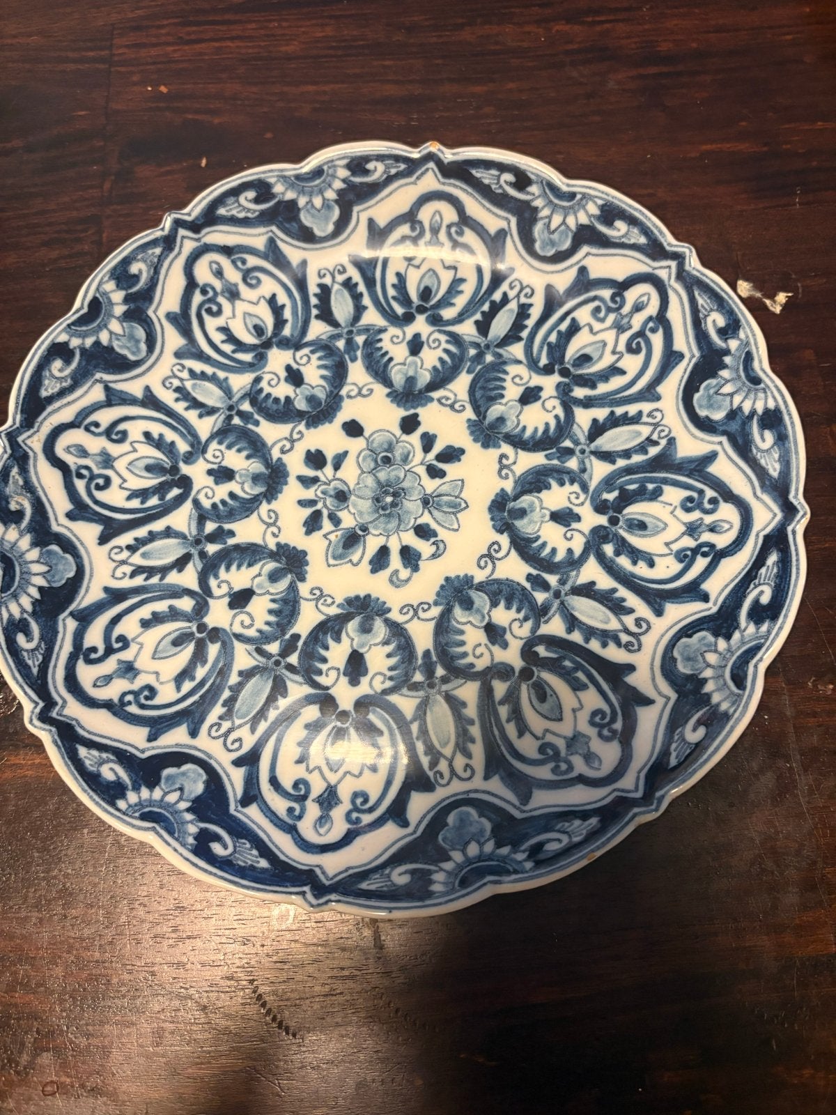 Antiek Makkum Aardewerk Wandbord - Blauw-Wit Decor, Ophalen of Verzenden