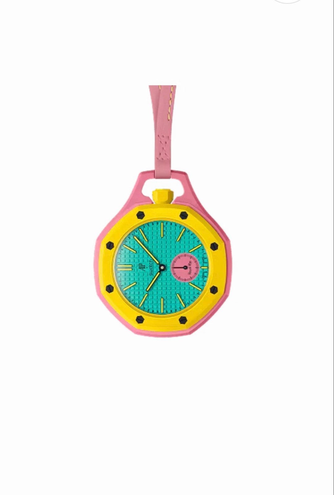Swatch x AP Royal Pop Zakhorloge - Nieuw in doos, Sieraden, Tassen en Uiterlijk, Horloges | Dames, Leer, Swatch, Nieuw, Ophalen of Verzenden