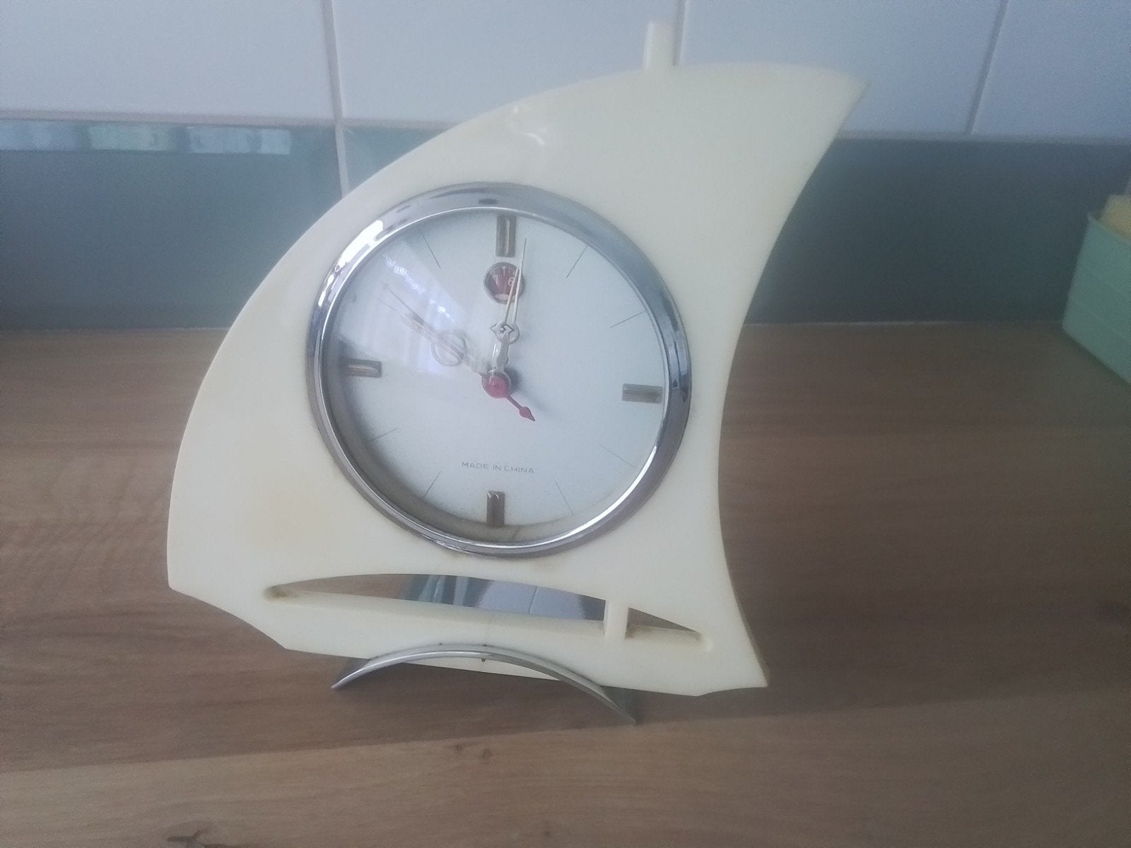 1 oude vintage klok, wekker in zeilboot vorm, werkend, Antiek en Kunst, Ophalen of Verzenden
