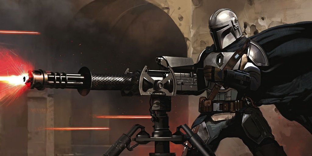 Mandalorian fotobehang Blaster, Disney, Muurdeco4kids, Verzenden, Fotobehang