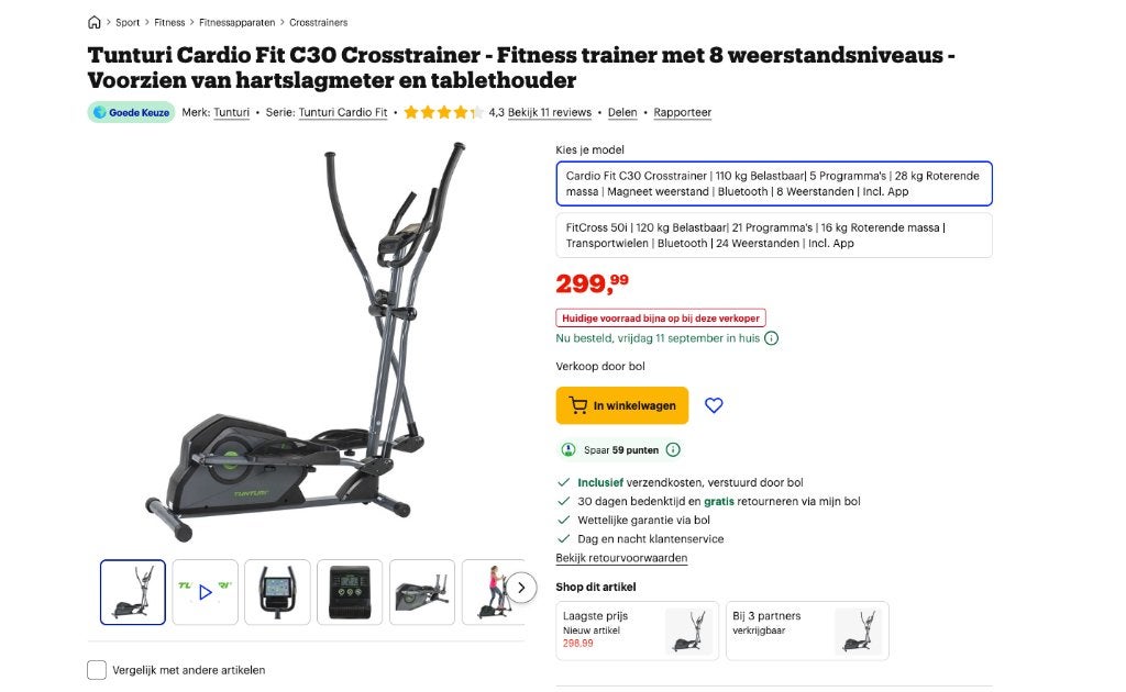 Crosstrainer / Elliptical Trainer - Delivery Possible, Sport en Fitness, Gebruikt, Ophalen of Verzenden, Crosstrainer, Metaal