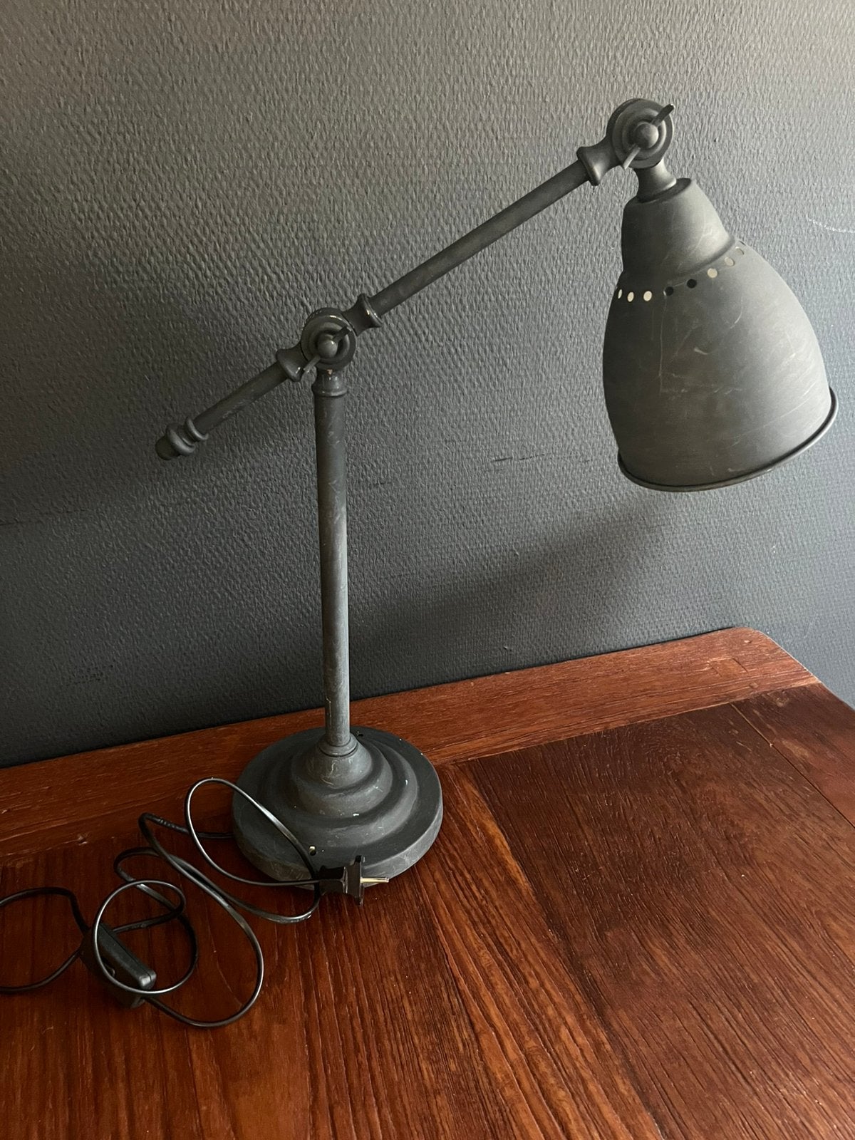 Vintage metalen bureaulamp / werklamp, ikea, Ophalen of Verzenden, Zo goed als nieuw, Bureaulamp, Design