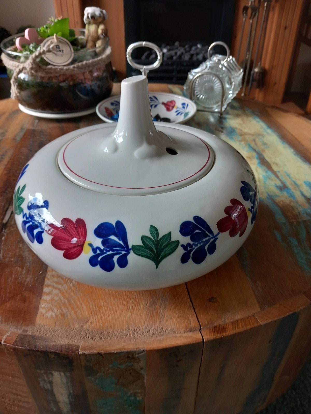 Boerenbont uienpot van Boch - als nieuw, Ophalen
