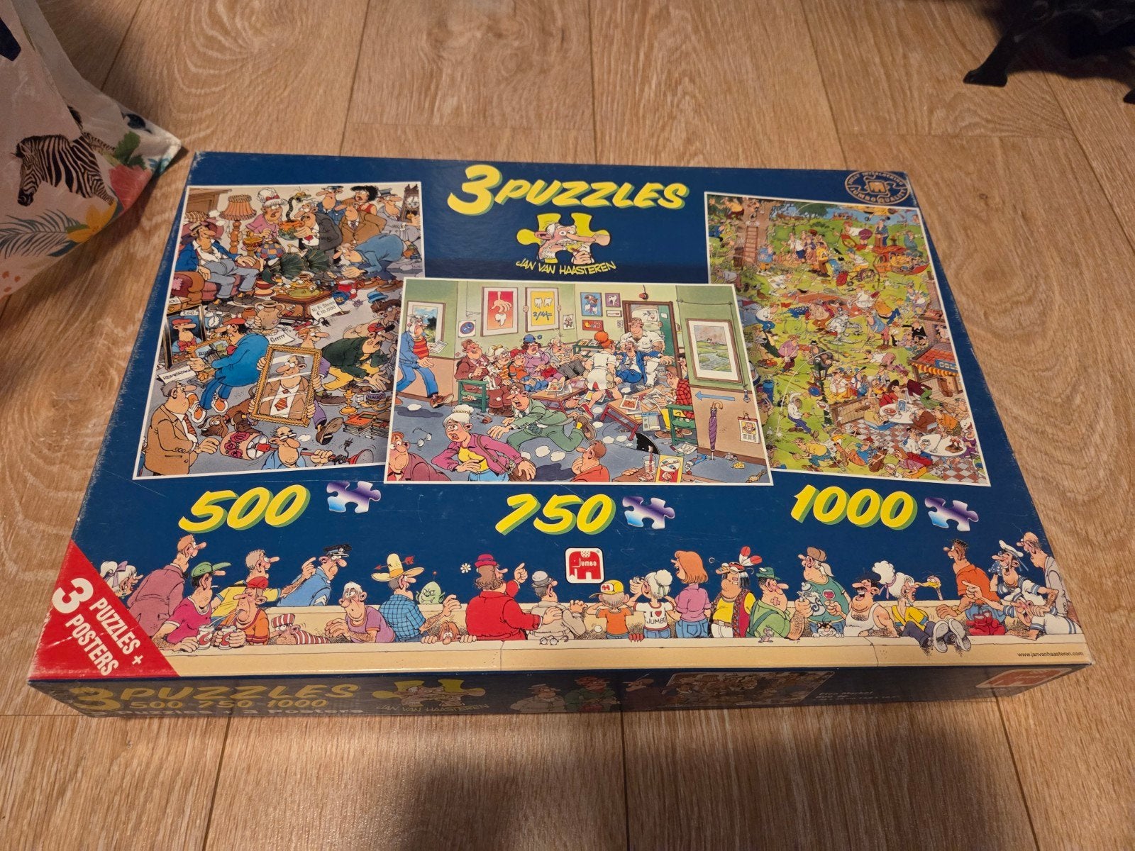 Jan van Haasteren Puzzels 3 in 1 doos, Ophalen of Verzenden, 500 t/m 1500 stukjes, Gebruikt, Legpuzzel