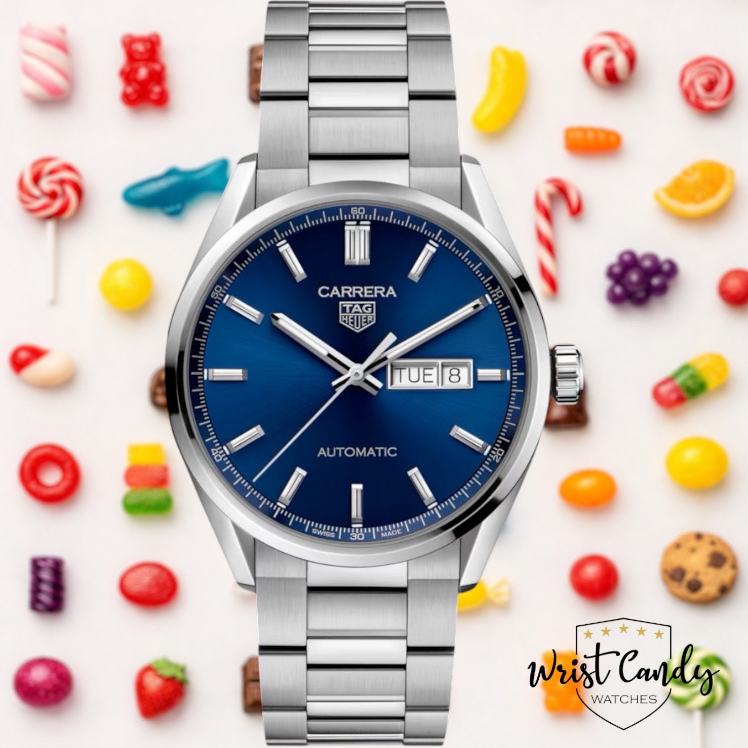 TAG Heuer Carrera Day-Date • 2025 • nieuw in de stickers, Info@wristcandy.nl, Staal, Staal, Polshorloge